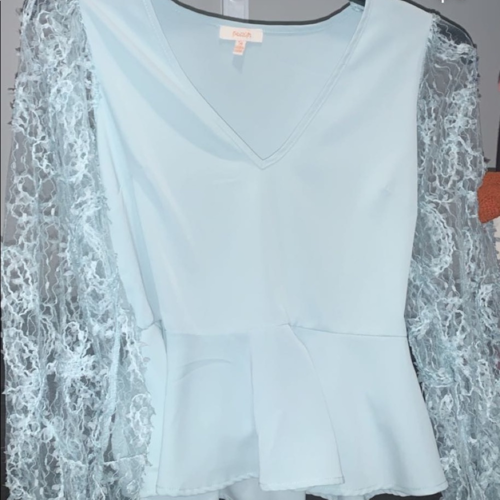 Light Blue Long Sleeve Top